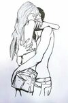 40 Romantic Couple Hugging Drawings and Sketches Ζωγραφική