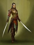 f Elf Fighter Champion Plate 2 Swords Fantasy characters, Fe