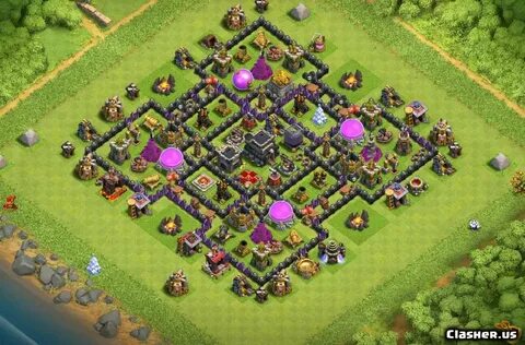 Town Hall 9 TH9 Square farming base With Link 7-2019 - Farmi