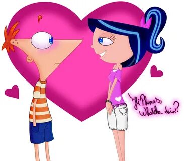 Phineas and Isabella (color) by Juli4427 on DeviantArt