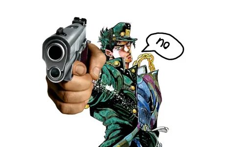 Jotaro With A Gun Hand Pointing a Gun Know Your Meme