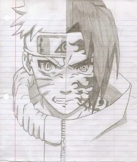 Naruto vs. Sasuke by Madara-13 Naruto sketch drawing, Anime 