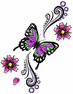 Flowers Tattoos Butterfly tattoo designs, Butterfly with flo