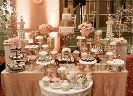 cake table full of deserts Mesa de postres para boda, Mesa d