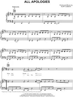 All Apologies Sheet Music to download and print