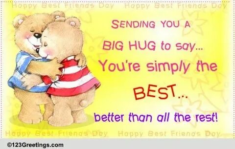 Best Friends Day Hugs Cards, Free Best Friends Day Hugs Wish