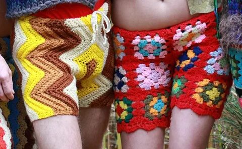 New Fashion For Men: Crochet Shorts Made From Recycled Vinta