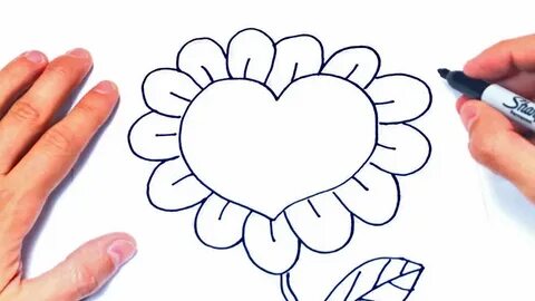 Cómo dibujar un Corazon con Flores Paso a Paso Dibujosde Cor