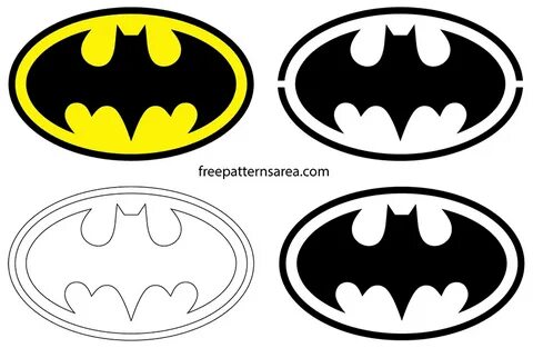 Batman Logo Symbol and Silhouette Stencil Vector FreePattern