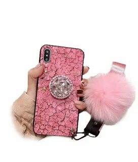 Hair Ball Airbag Bracket Diamond iPhone Case - Bizzoby Store