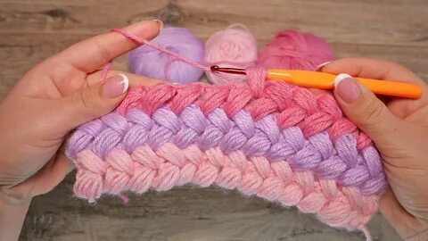 Узор из пышных столбиков крючком, видео ❤ Crochet Bean Stitc