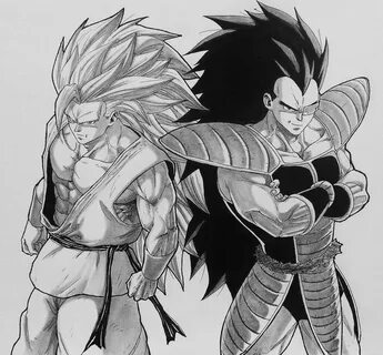 Goku I Raditz saiyan brothers by darkogoku Dragon ball art, 