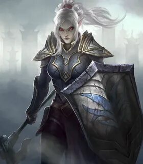 Female Dark Elf Drow Warrior Paladin Cleric #Pathfinder #DnD