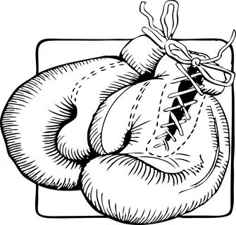 Black and white graphic of boxing gloves free image download