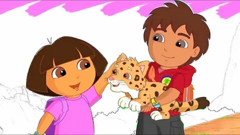 Coloring Dora the Explorer Diego Baby Leopard Magic Coloring