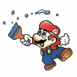 Mario’s up for some painting, from the Mario Paint manual. F