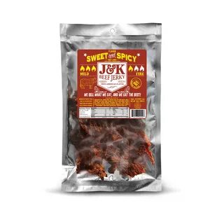 Beef Jerky - Sweet & Spicy Flavor 8oz - J&K Beef Jerky