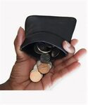 Genuine Leather Squeeze Coin Change Purse With Master Key Ri