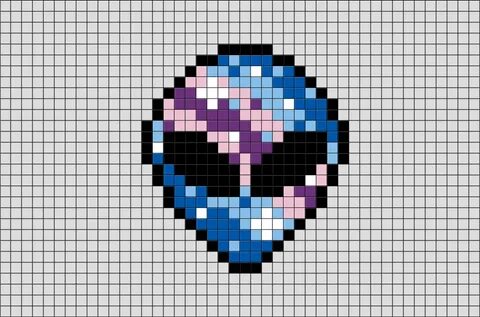 Alien Pixel Art Pixel art grid, Pixel art, Pixel art pattern