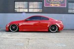 Red Infiniti G35 Coupe Slammed with Black Rims - Infiniti of