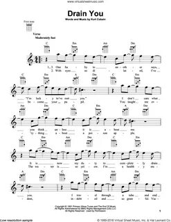 Nirvana - Drain You sheet music for ukulele (PDF-interactive
