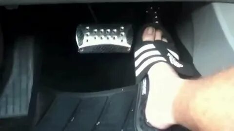 Pedal Pumping/Revving in Adidas slides and barefoot - YouTub