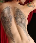 Женские тату крылья на спине (77 фото)
