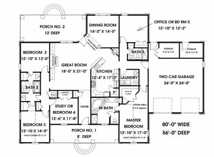 Ground Floor House Plan 5 Bedroom - Naomi Home Design