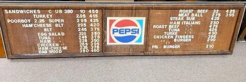 Sold Price: Vintage Pepsi menu board - Invalid date EST