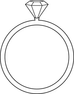 Diamond Ring Outline Clip Art Sketch Coloring Page