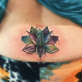 Lotus mandala watercolor coverup tattoo Flower cover up tatt