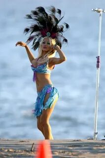 Christina Aguilera at the beach in sexy bikini