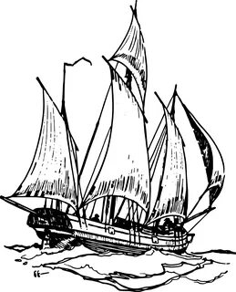 Pirate Sailing Ship Drawing - Фото база