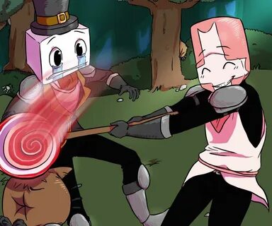 Castle Crashers- The Pink Knight and Hatty by TreakleFurs on