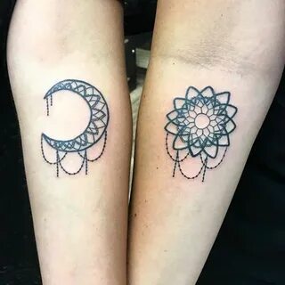 Image result for sun and moon friendship tattoos in 2020 Fri