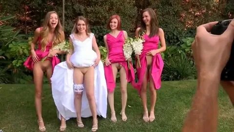 Young Bride And Her Bridesmaids Show Their Pussies / Xozilla