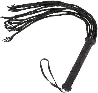 Cat-O-Nine Tails Cowhide Leather Flogger with Sturdy 9 Knots Black Whip Tra...