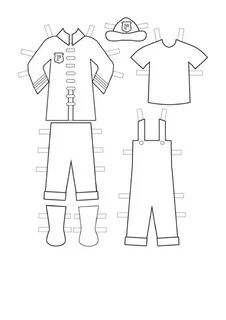 Fireman Paper Doll Uniforms To Color printable pdf download