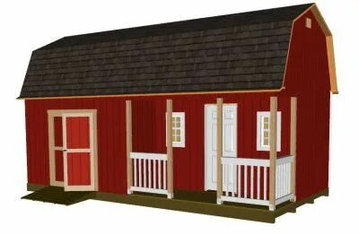 12x24 Barn Plans, Barn Shed Plans, Small Barn Plans sheds Sm