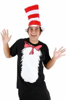 Dr Seuss Cat in the Hat Adult T-Shirt Kit (L) - PureCostumes