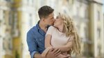 Video Stok couple love hugging kissing guy girl (100% Tanpa 