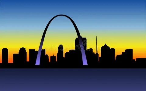 St_Louis_sunset. Raster silhouette graphic depicting the St.