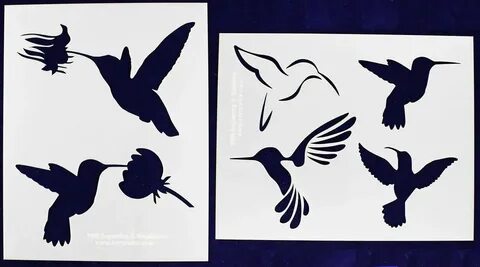 Stencil Templates for Painting Fresh 2 Piece Set Hummingbird