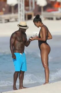 Eniko Parrish in a Black Swimsuit on Honeymoon in St Barts 0