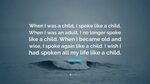 Robert Muller Quote: "When I was a child, I spoke like a chi