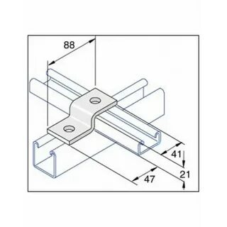 Unistrut 3-Hole Stainless Steel 316 Z Shape Channel Bracket