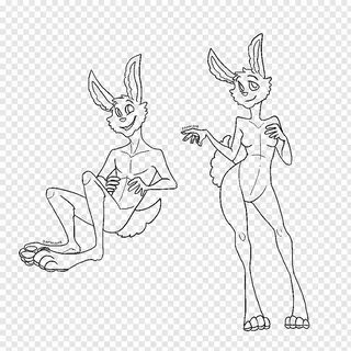 Anthro bunny base, couple rabbits sketch png PNGBarn