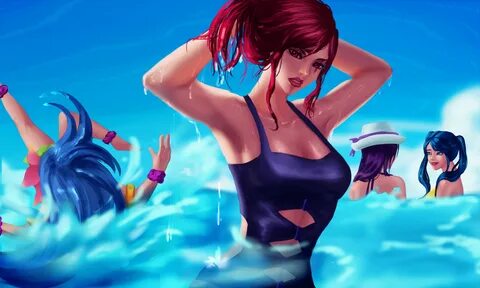 Pool Party Katarina, Zoe, Caitlyn & Sona Wallpapers & Fan Ar