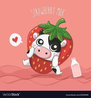 Strawberry milk Royalty Free Vector Image - VectorStock