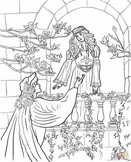 Romeo Say to Juliet on the Balcony Coloring pages, Romeo and